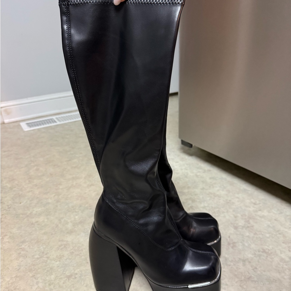 Forever 21 Black Platform Knee-High Boots